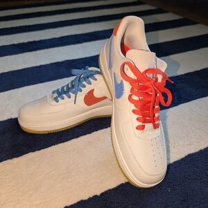Nike White Sneakers with Red Laces